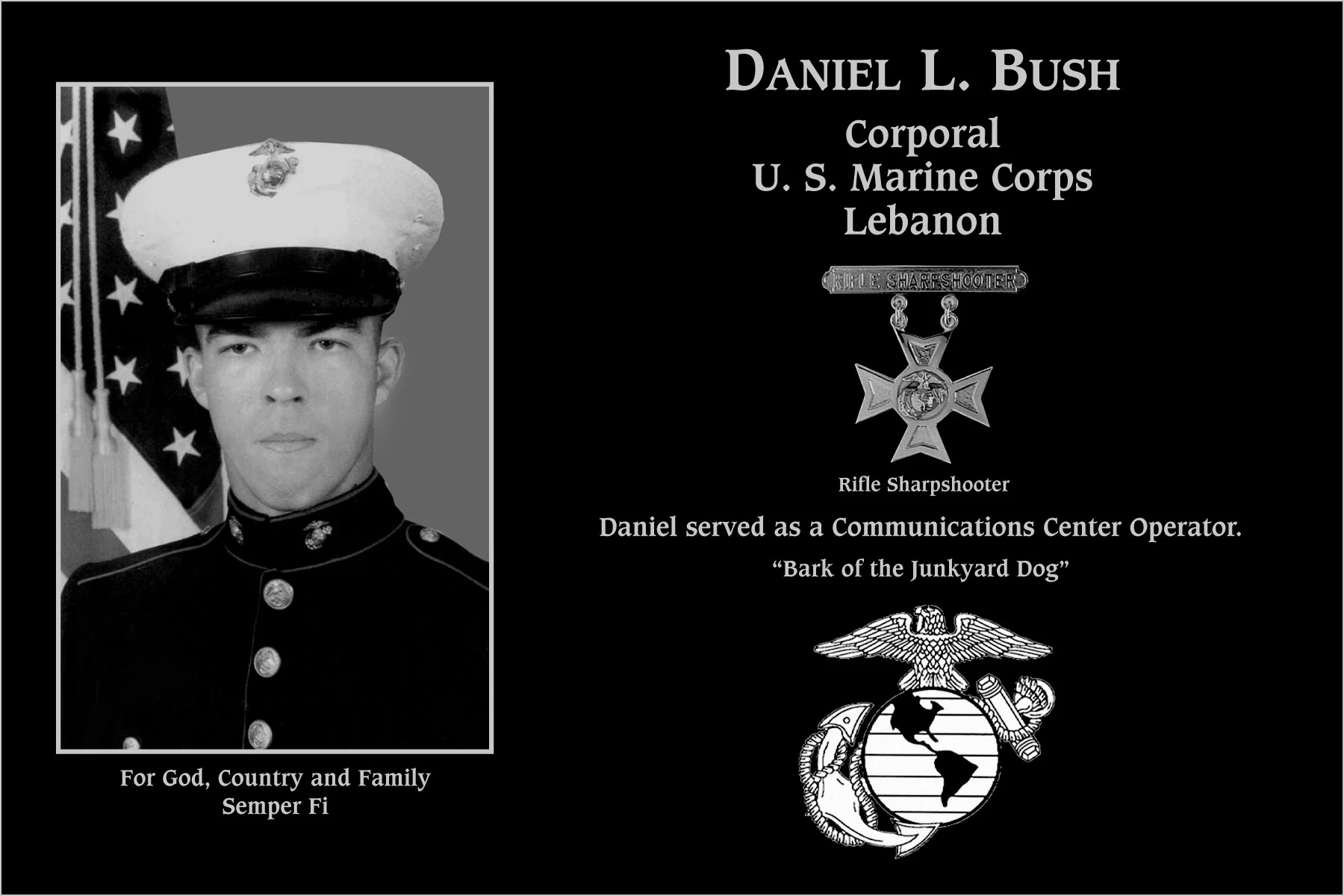 Corporal Daniel L Bush 