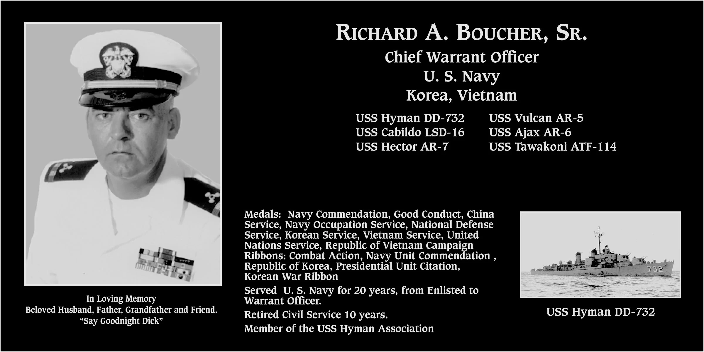 Richard A Boucher, sr