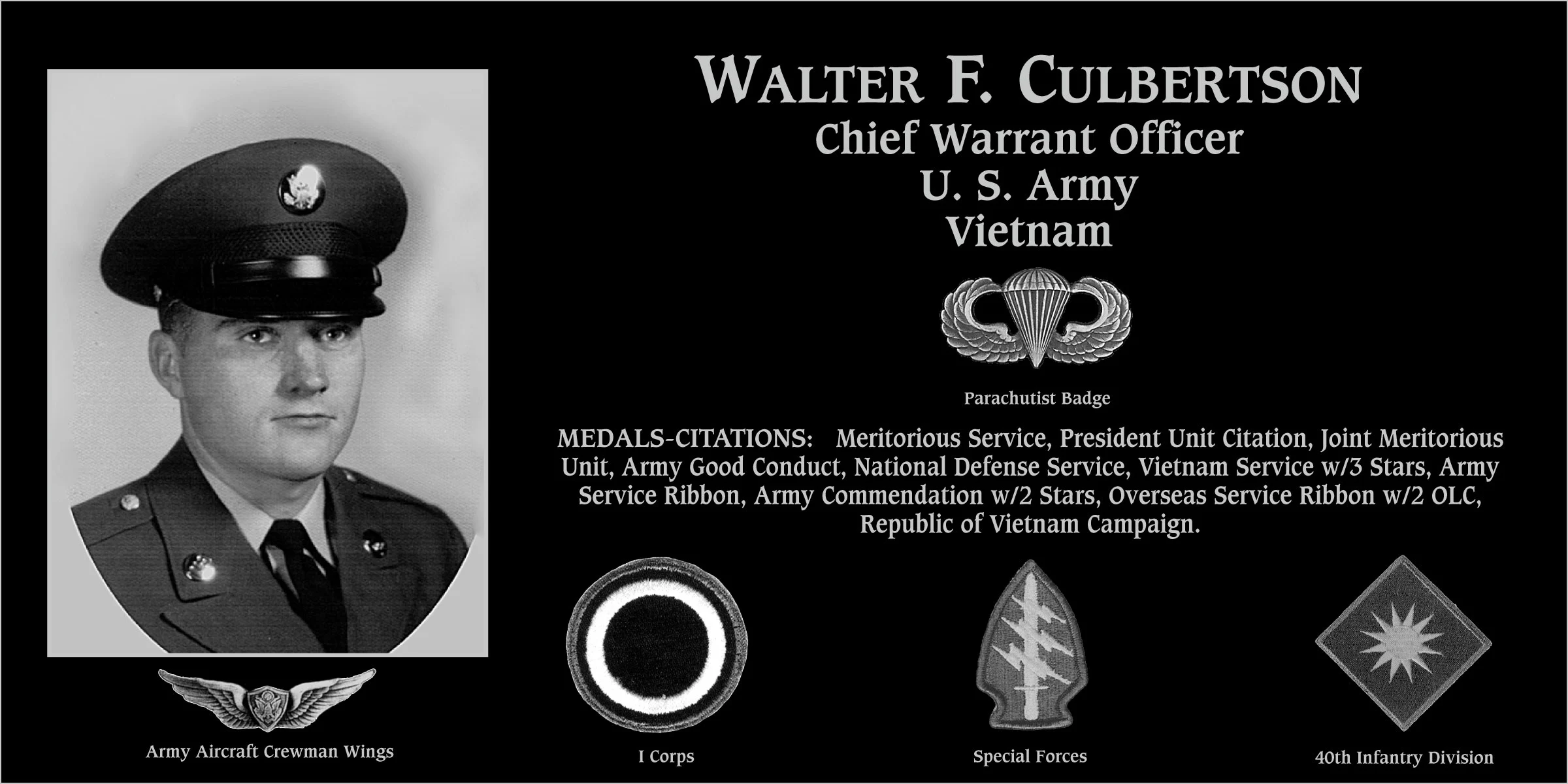 Walter F Culbertson