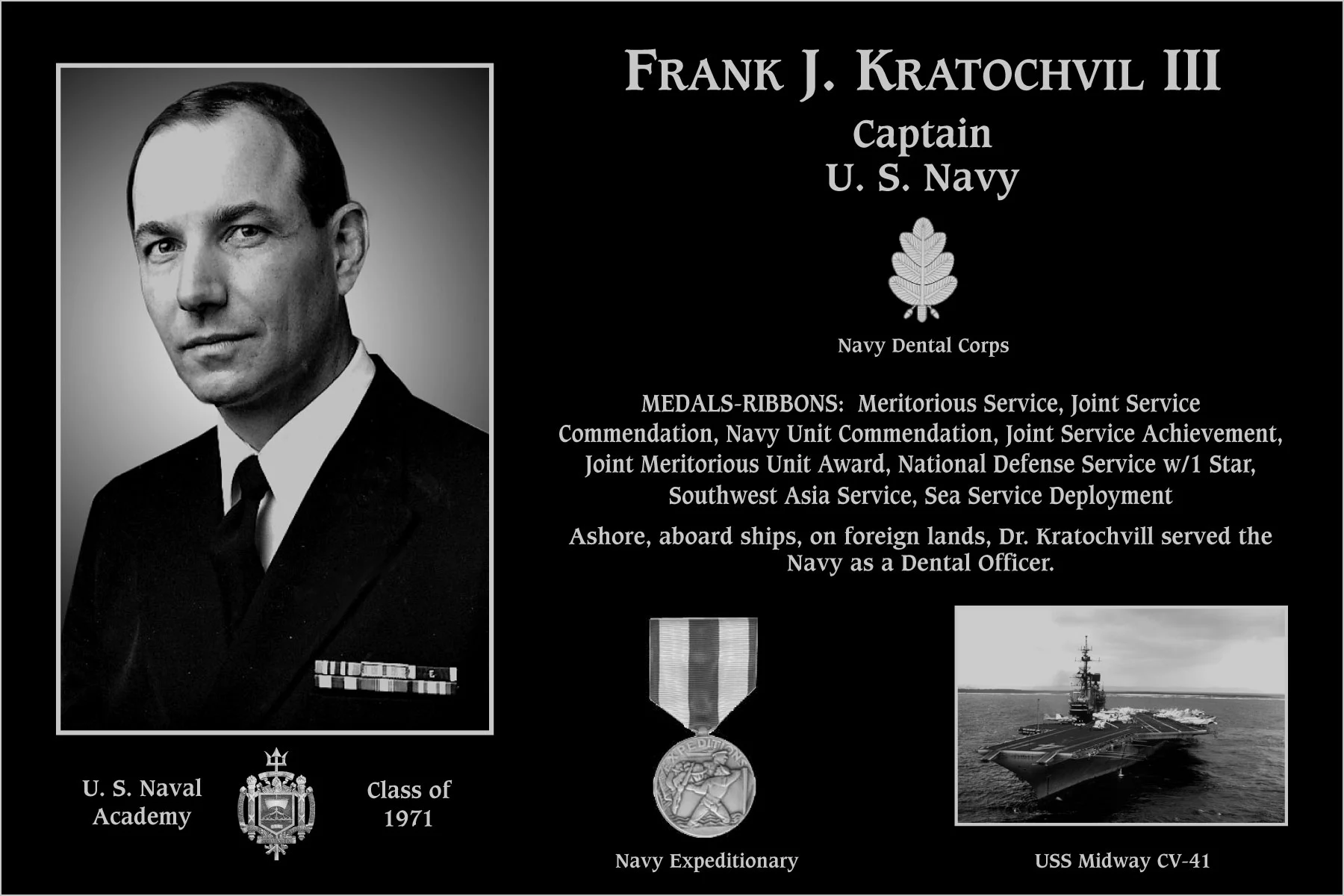 Frank J Kratochvil, iii