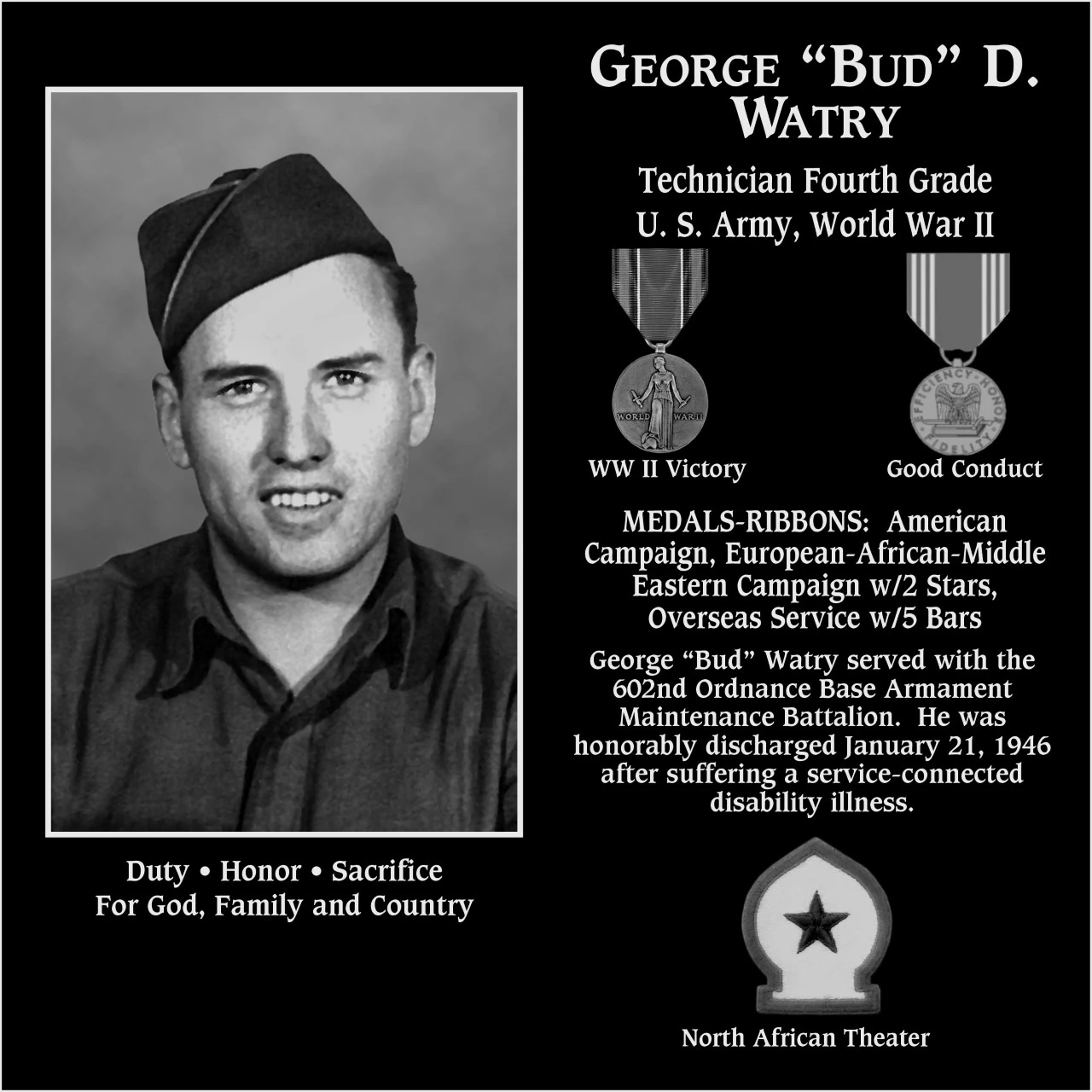 George “Bud” D Watry