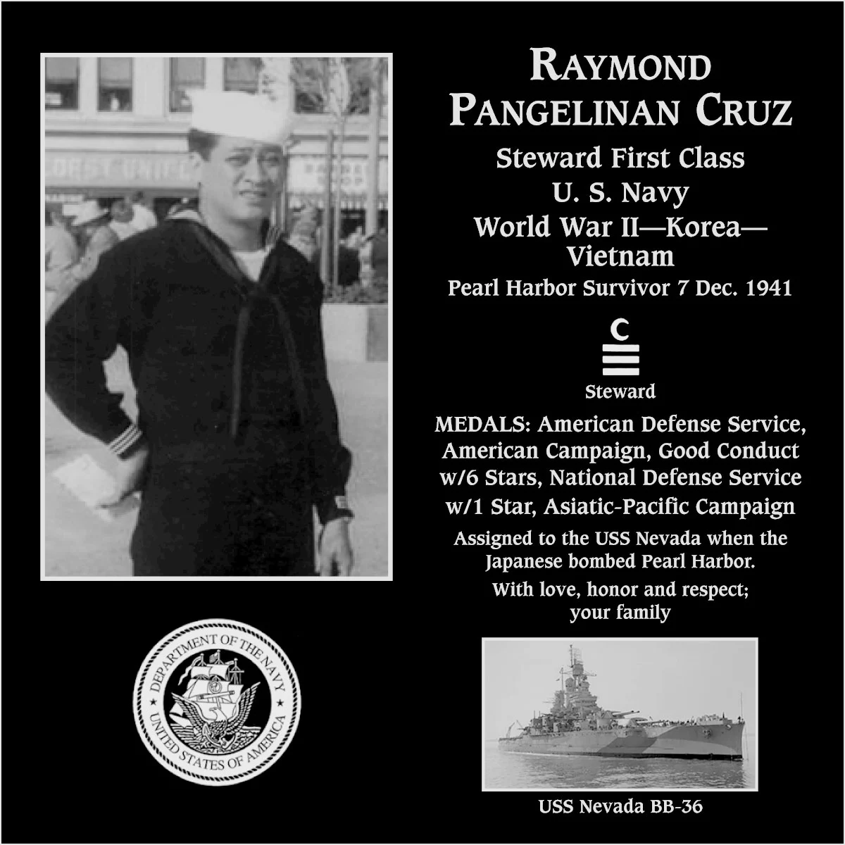 Petty officer first class raymond pangelinan cruz mt soledad virtual